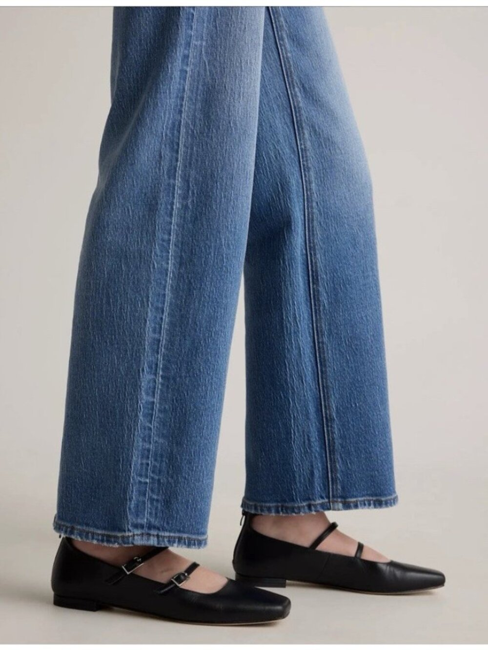 Quince Bella Stretch Relaxed Straight Jeans Denim Atlantic Blue Size 32/30 - Picture 7 of 16